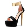 Womens Stiletto High Platform Heel Peep Open Toe Sandals Ankle Strap Zipper Party Cute Summer Shoes