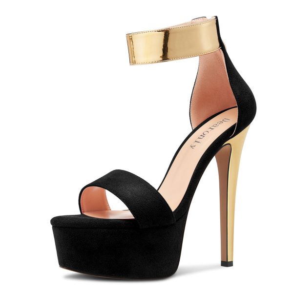 Womens Stiletto High Platform Heel Peep Open Toe Sandals Ankle Strap Zipper Party Cute Summer Shoes