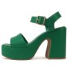 Launch ~ Women Open Toe Ankle Strap Platform Chunky High Heeled Sandal