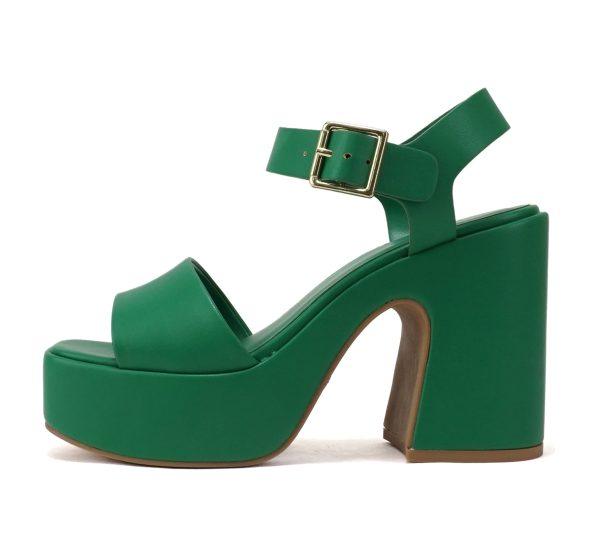 Launch ~ Women Open Toe Ankle Strap Platform Chunky High Heeled Sandal