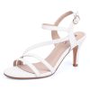 Women's Black Nude White Silver Heels for Women Dress Kitten Heels Strappy Open Toe Heels Sandals Wedding Evening Party Shoes