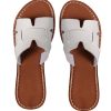 Women's Open Toe Flats Sandals Cut Out Slip on Summer Trendy Slide Sandals
