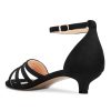 Womens Kitten Heel Open Toe Buckle Sandals Basic Classic Ankle Strap Office Casual Prom Summer Shoes 1.4 Inches Heels