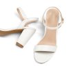 Women's Chunky Block Heels 3.3IN Open Toe Ankle Strap High Heeled Sandals Wedding Party Dress Pump Shoes