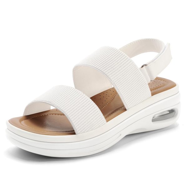 Women's Walking Sandals Comfortable Air Cushion Platform Elastic Ankle Strap Open Toe Ourdoor Summer Shoes