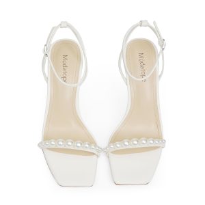 Womens Heels Square Open Toe Strappy High Heels Ankle Strap Heeled Sandals for Women Party Wedding Daily Wear