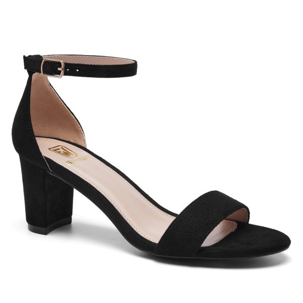 Women Open Toe Low Chunky Short Heels Ankle Strap Block Heel Sandals Party Dress Wedding Pump Shoes