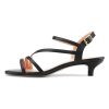 Women Low Kitten Heel Peep Open Toe Sandals Ankle Strap Buckle Prom Party Cute Basic Classic 1.4 Inches Heels