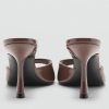 High Heel Mules for Women Slip On Open Pointed Toe Classy Patent Leather Stiletto Pumps Formal Slingback Mule Sandals Dress