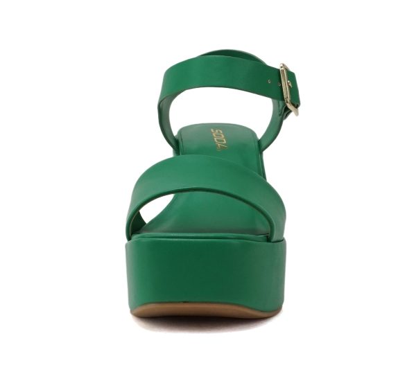 Launch ~ Women Open Toe Ankle Strap Platform Chunky High Heeled Sandal