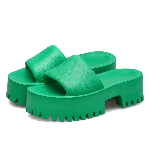 Womens Backless Platform Sandals Slip On Thick Sole Waterproof Slippers Open Toe Summer Shoes for Women