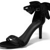 Womens High Heels Sandals Lace Bow Tie Back Open Toe Ankle Strap Sexy Stiletto Wedding Party Dress Shoes