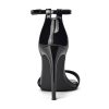 High Heeled Sandals for Women One Strap Heels with Square Open Toe 4 Inch Stiletto Ankle Strap Shoes Elegant Sexy Dress Wedding