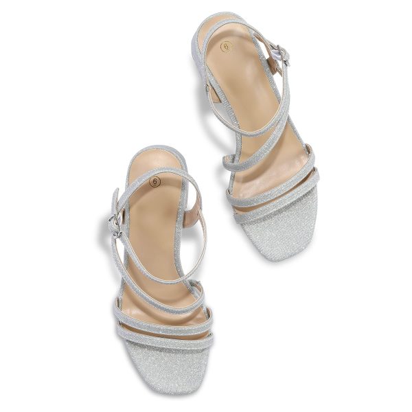 Women's Strappy Low Chunky Block Heel Sandals Open Toe Dress Shoes