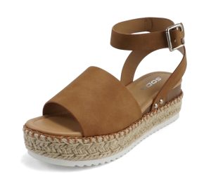 Topic Open Toe Buckle Ankle Strap Espadrilles Flatform Wedge Casual Sandal