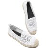Women's Breathable Mesh Flats Shoes, Soft Loafers Flats, White Slip on Shoes Loafer