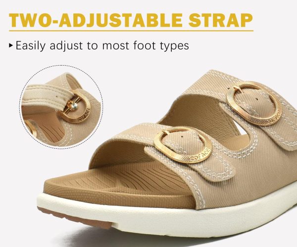 Womens Orthotic Slides Comfort Plantar Fasciitis Arch Support Slip on Flat Sandals Ladies Soft Cushion Fashion Yoga Mat Slippers