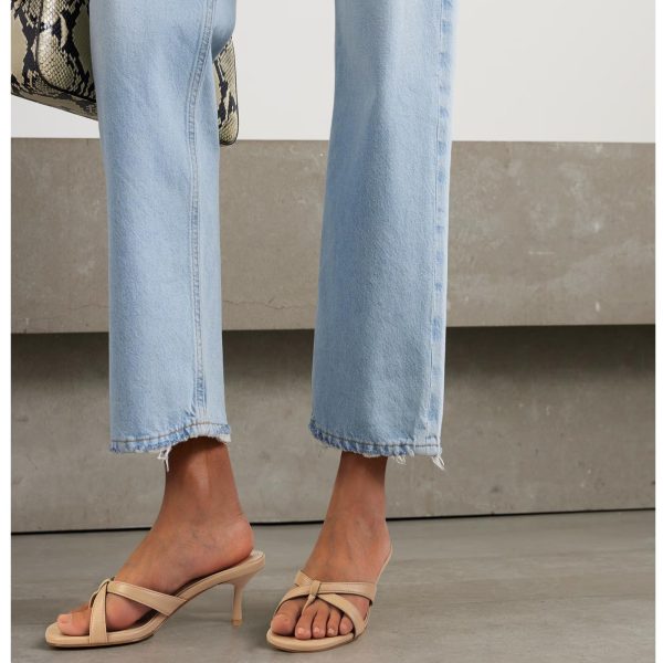 Gold Kitten Heel Sandals for Women Flip Flop Strappy Mule heels Rounded Open Toe Heeled Thong Sandals Women