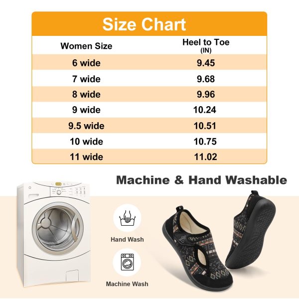Womens Slippers Wide Diabetic Shoes Adjustable Arthritis Edema House Shoes Indoor Outdoor Slippers
