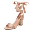 Pink Purple Nude Red Black Heels for Women, Lace Up Chunky Heels for Women, Strappy Heels for Women Sandals, High Platform