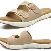 Womens Orthotic Slides Comfort Plantar Fasciitis Arch Support Slip on Flat Sandals Ladies Soft Cushion Fashion Yoga Mat Slippers