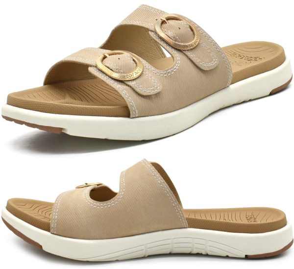 Womens Orthotic Slides Comfort Plantar Fasciitis Arch Support Slip on Flat Sandals Ladies Soft Cushion Fashion Yoga Mat Slippers