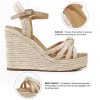 Sandals for Women, Platform Ankle Strap Womens Sandals Open Toe Espadrille Wedge Sandals for Women Concise Casual Summer Womens