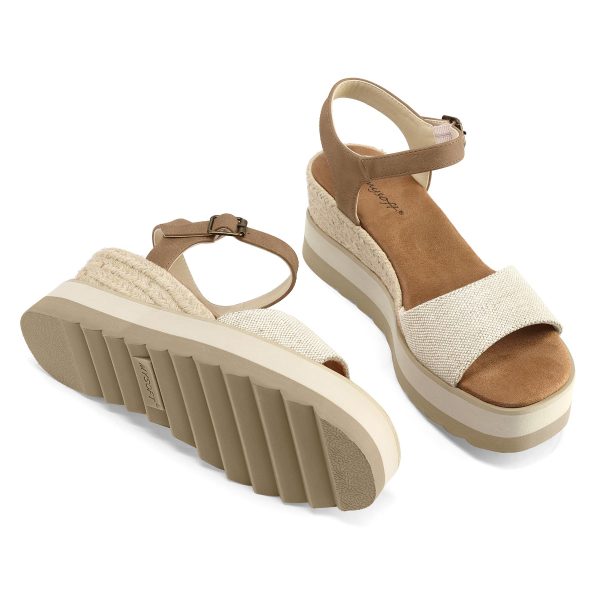 Womens Espadrille Wedge Sandals EVA Sole Platform Sandal Open Toe Ankle Strap Buckle Shoes