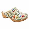 Bjork Maja Wood Open Back Leather Clogs