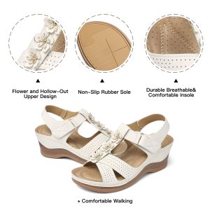 Womens Sandals Wedge Platform: Summer Ankle Strap Open Toe Wedge - Dressy Sandals Women - Comfortable Walking Low Sandal