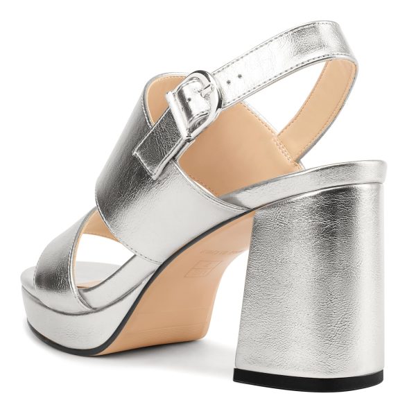Womens Platform Chunky Block Heels Open Toe Ankle Strap Mid Heel Sandals Slingback Classic Dress Shoes 3.2 Inches Heels