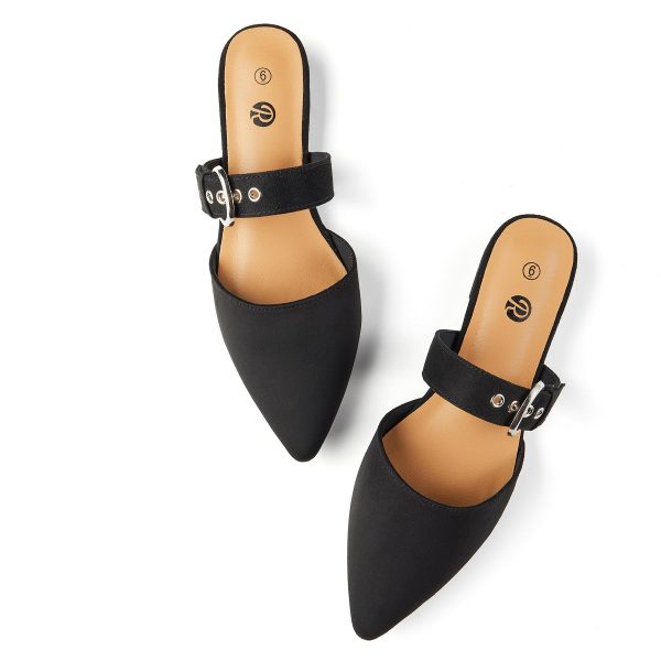 Mules for Women Adjustable Strap Pointed Toe Backless Loafer Shoes…