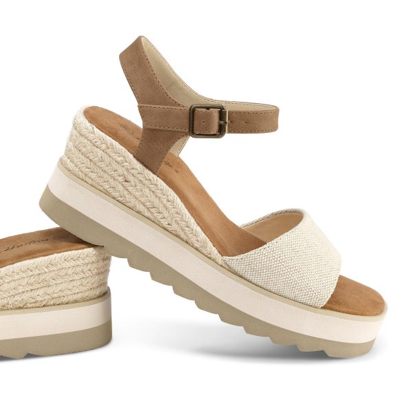 Womens Espadrille Wedge Sandals EVA Sole Platform Sandal Open Toe Ankle Strap Buckle Shoes