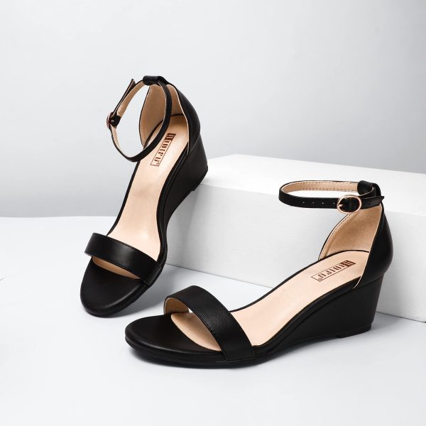 Wedge Sandals Heels for Women Dress Shoes Open Toe with Ankle Strap for Wedding Bridal Evening Cocktail