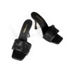 Women's Braided Heeled Sandals High Heel Slides Open Square Toe Stilettos Heeled Mules Slip On Summer Heel Sexy Party Dress