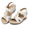 Womens Sandals Wedge Platform: Summer Ankle Strap Open Toe Wedge - Dressy Sandals Women - Comfortable Walking Low Sandal