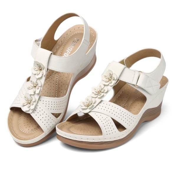 Womens Sandals Wedge Platform: Summer Ankle Strap Open Toe Wedge - Dressy Sandals Women - Comfortable Walking Low Sandal