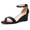 Wedge Sandals Heels for Women Dress Shoes Open Toe with Ankle Strap for Wedding Bridal Evening Cocktail