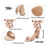 Pink Purple Nude Red Black Heels for Women, Lace Up Chunky Heels for Women, Strappy Heels for Women Sandals, High Platform