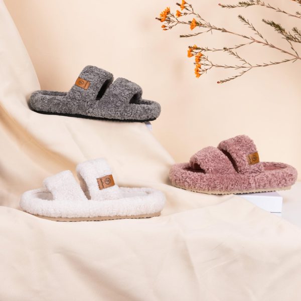 Womens Fuzzy Open-toe Slippers Soft Comfy Memory Foam Indoor House Shoes