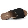Women's Open Toe Platform Block Heel Slides Sandals