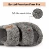 Womens Fuzzy Open-toe Slippers Soft Comfy Memory Foam Indoor House Shoes