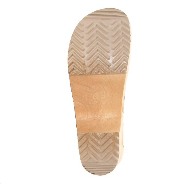 Bjork Maja Wood Open Back Leather Clogs
