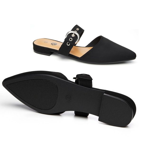 Mules for Women Adjustable Strap Pointed Toe Backless Loafer Shoes…