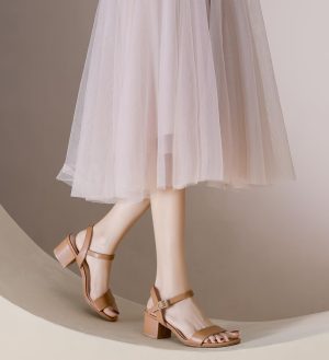 Women's Open Toe Ankle Strap Glitter Low Block Chunky Heels Sandals Dress Pumps Shoes