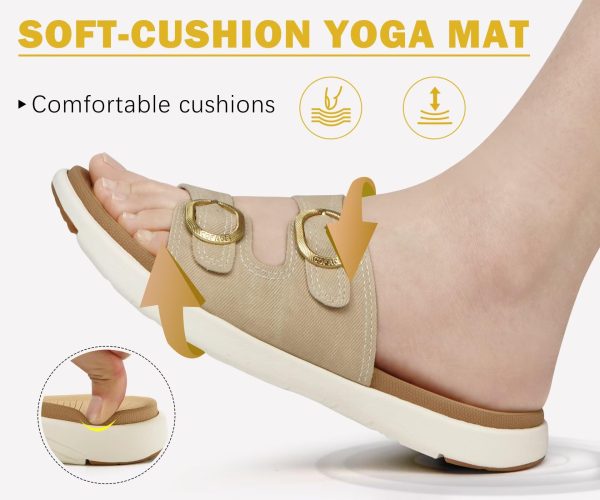Womens Orthotic Slides Comfort Plantar Fasciitis Arch Support Slip on Flat Sandals Ladies Soft Cushion Fashion Yoga Mat Slippers