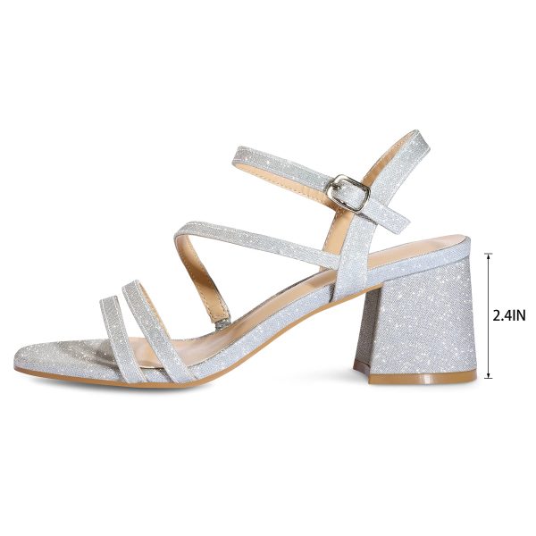 Women's Strappy Low Chunky Block Heel Sandals Open Toe Dress Shoes