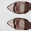 High Heel Mules for Women Slip On Open Pointed Toe Classy Patent Leather Stiletto Pumps Formal Slingback Mule Sandals Dress