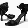 Womens High Heels Sandals Lace Bow Tie Back Open Toe Ankle Strap Sexy Stiletto Wedding Party Dress Shoes