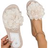 Women's Bow Summr Flat Sandals Open Toe Sandals Slip On Slides
